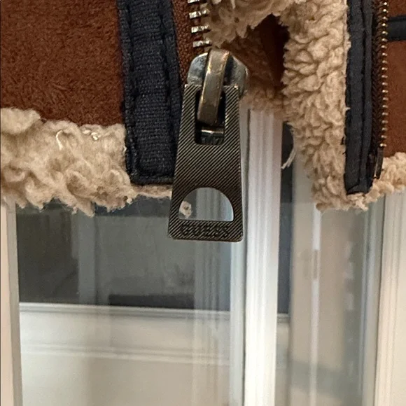 Guess Brown Shearling Jacket - Picture 8 of 11